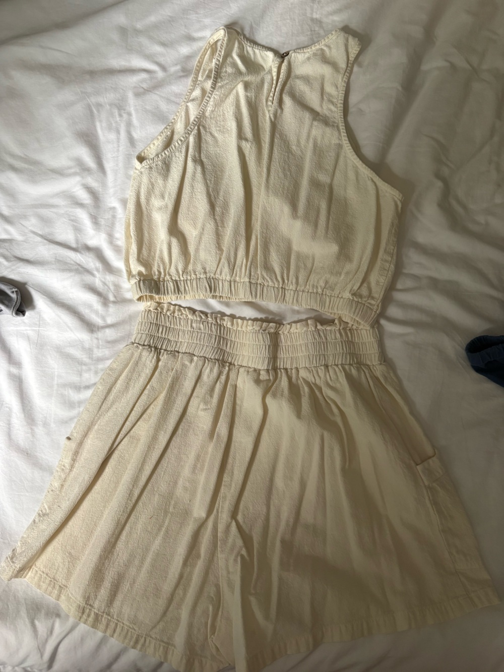 Cream Two-Piece Tank & Short Set - Picture 2 of 2